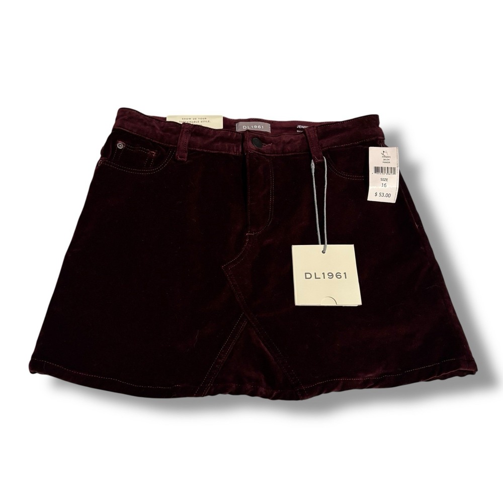 NWT DL1961 Kid's Girl's Jenny Skirt Burgundy Red Size 16 - 28 x 14